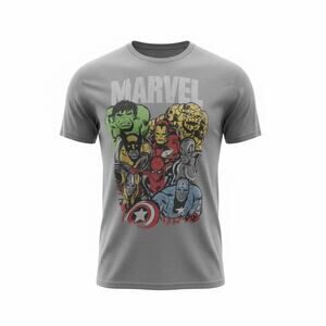 Marvel Comics Men's Character Tshirt - Gray Size 2XL